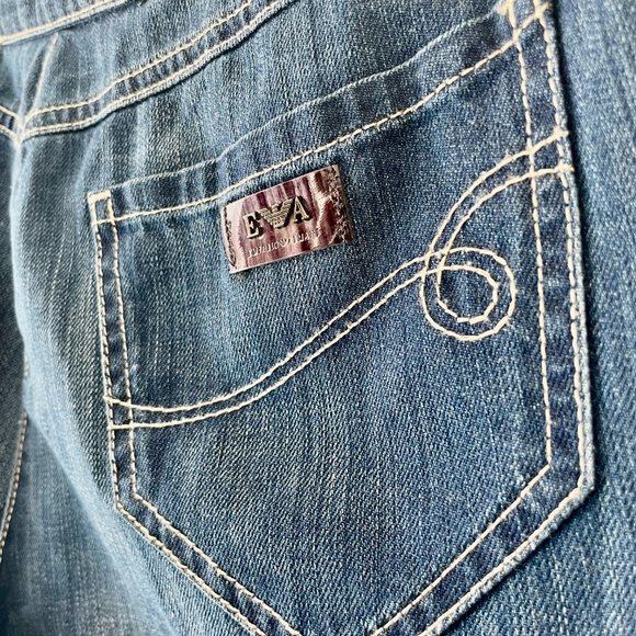 Vintage Ladies EMPORIO ARMANI Blue Jeans Pant with belt Size 8 - Picture 4 of 4
